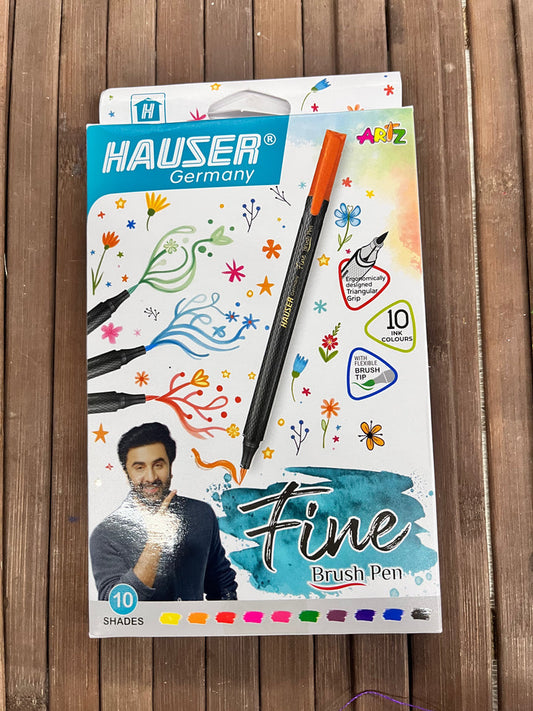 Hauser Germany fine brush pen 10 shades 1pack