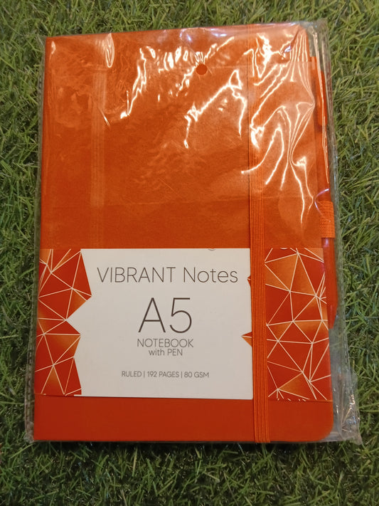 Vibrent notes A5 note book with pen