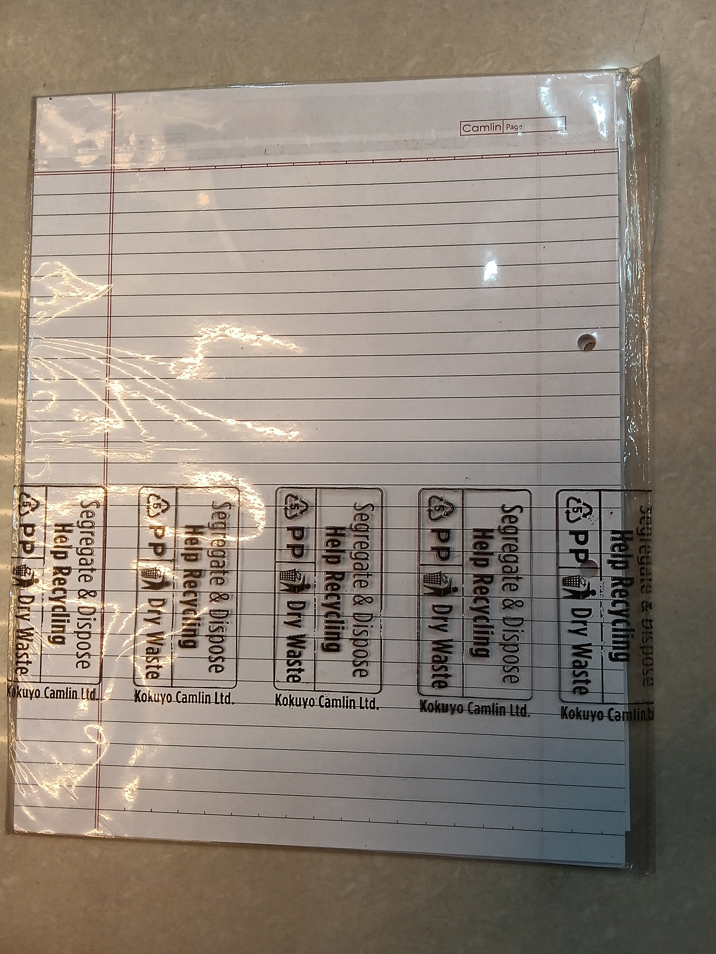 Camlin project paper 25 sheets single line