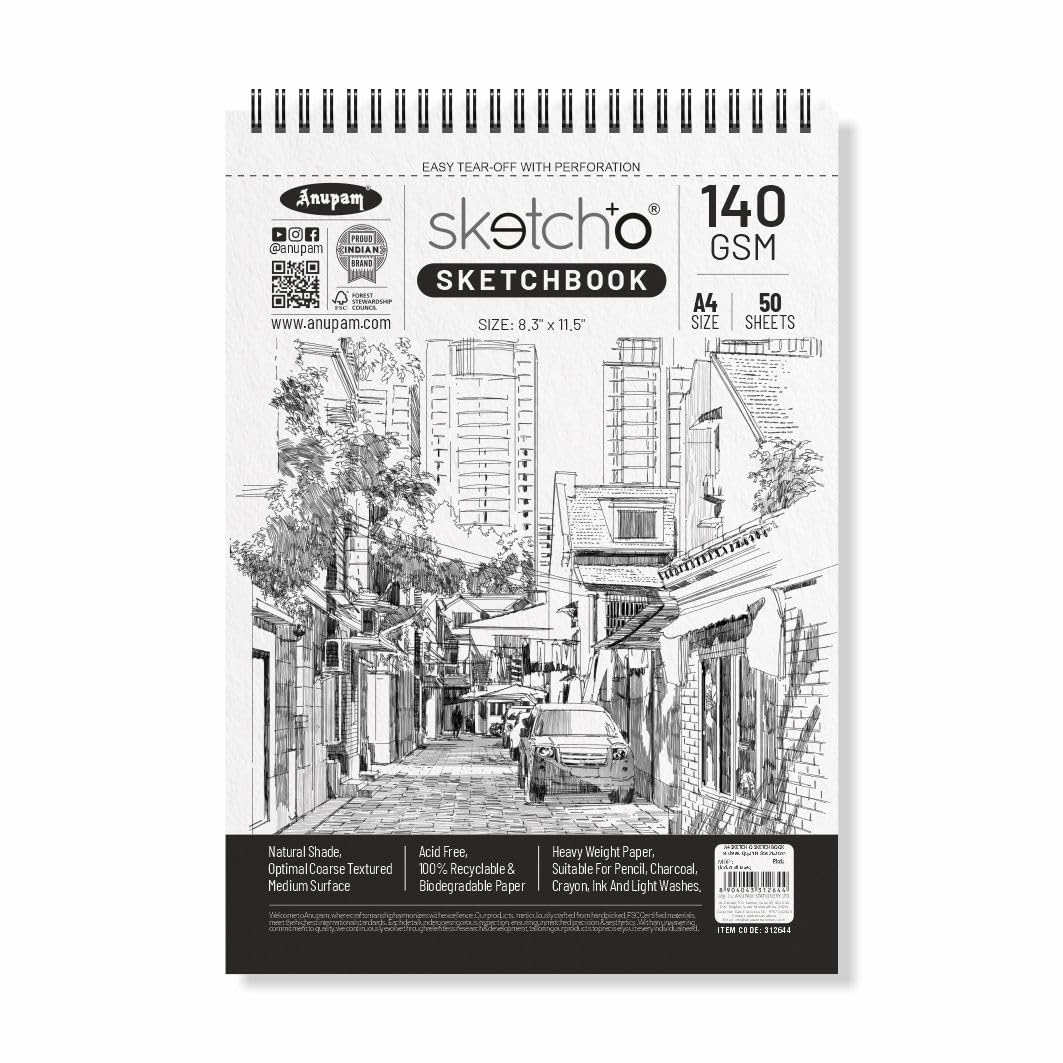 Anupam Sketch Book 140 GSM  A4SIZE 50Sheets