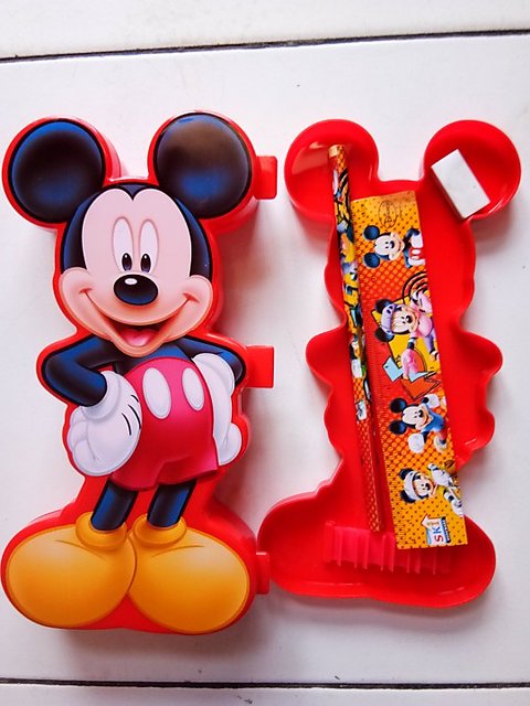Micky mouse pencil box with pencil scale and Eraser