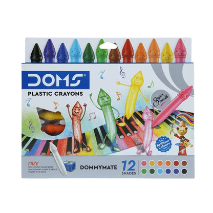 Doms plastic crayons Dommymate 12 shades