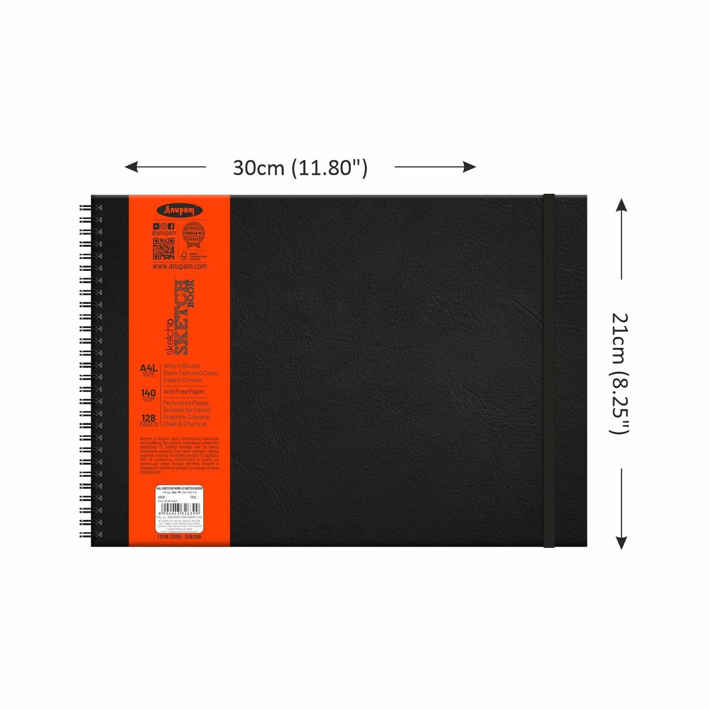 Anupam sketcho sketch book A4L SIZE 140GSM128PAGES