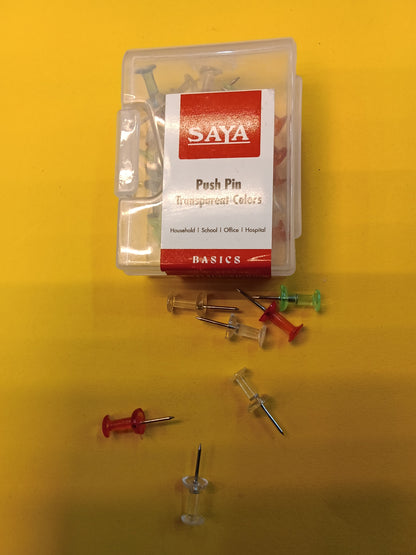 Saya push pin transparent colour