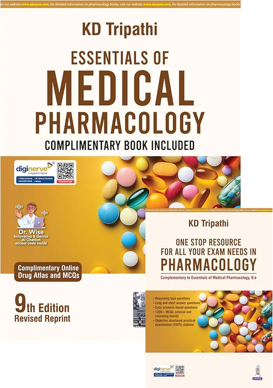 KD Tripathi ESSENTIALS OF MEDICAL PHARMACOLOGY COMPLIMENTARY BOOK INCLUDED 9/E, Revised Reprint 2026 Edition KD Tripathi