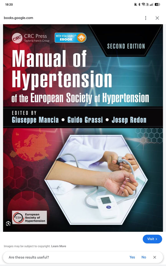 MANUAL OF HYPERTENSION OF THE EUROPRAN SOCIETY OF HYPERTENSION "SECOND EDITION" [Giuseppe Mancia Guido Grassi Josep Redon]