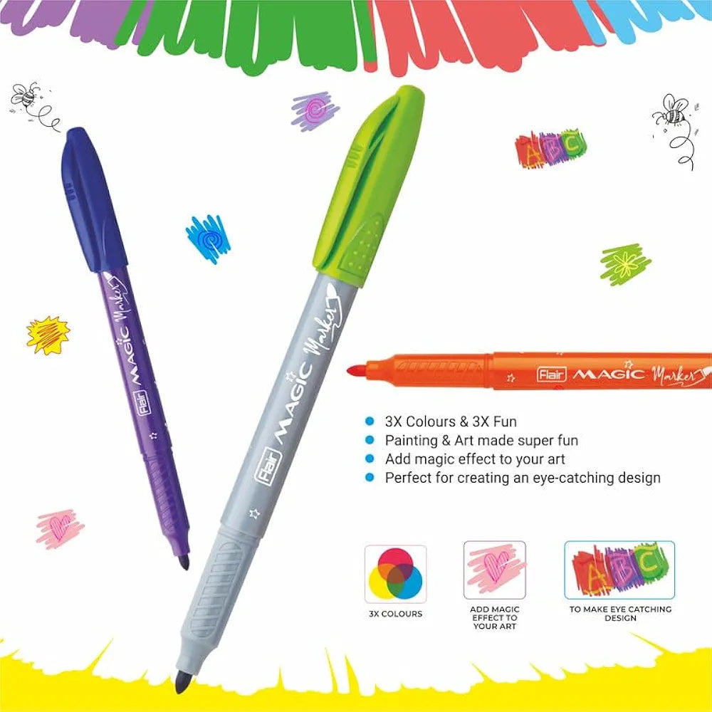 FLAIR Creative Series Magic Marker  8 Shades + 2 Color Changers
