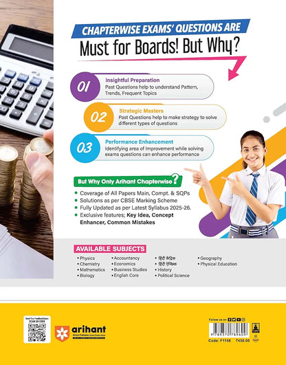 Arihant CBSE Chapterwise Question Bank 2025–2016 for Class 12 Accountancy | Latest Syllabus | Includes Solved Papers, Sample Papers, and CBSE Marking Scheme